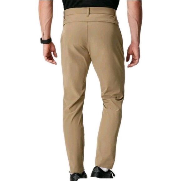 Fabletics The Only Pants Mens 32x32 Beige Slim Fit Straight Stretch Meas. 31X29 - Picture 5 of 11